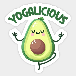 Funny Kawaii Chibi Yogalicious Avocado Pose Sticker